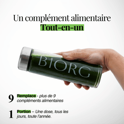 Image of Greens by B1ORG - Complément Nutritionnel Biologique avec Vitamines Minéraux Adaptogènes Superaliments Antioxydants 30 Jours d'Utilisation Tout-en-un pour Digestion, Performance, Récupération & Bien-être Bouteille en verre premium offerte